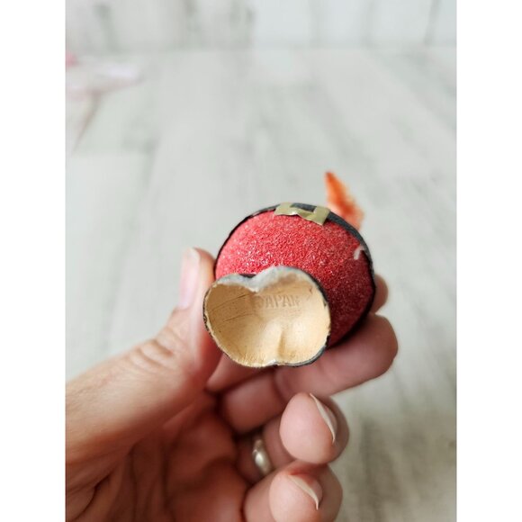 Antique glitter german Santa tree flocked tinsel mini Xmas decor as is - Picture 9 of 9